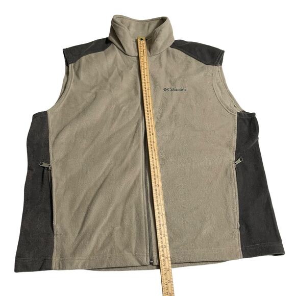 Columbia Mens Fleece Vest Size XL Full Zip Fleece Vest Steens Mountain Beige - Picture 11 of 13